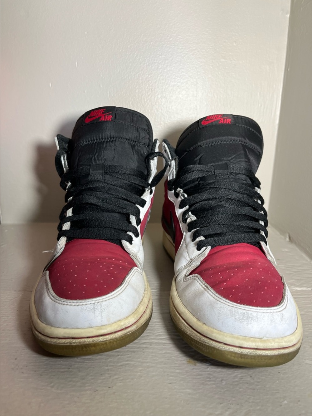 Nike High-Top Sneakers in Black, Red & White